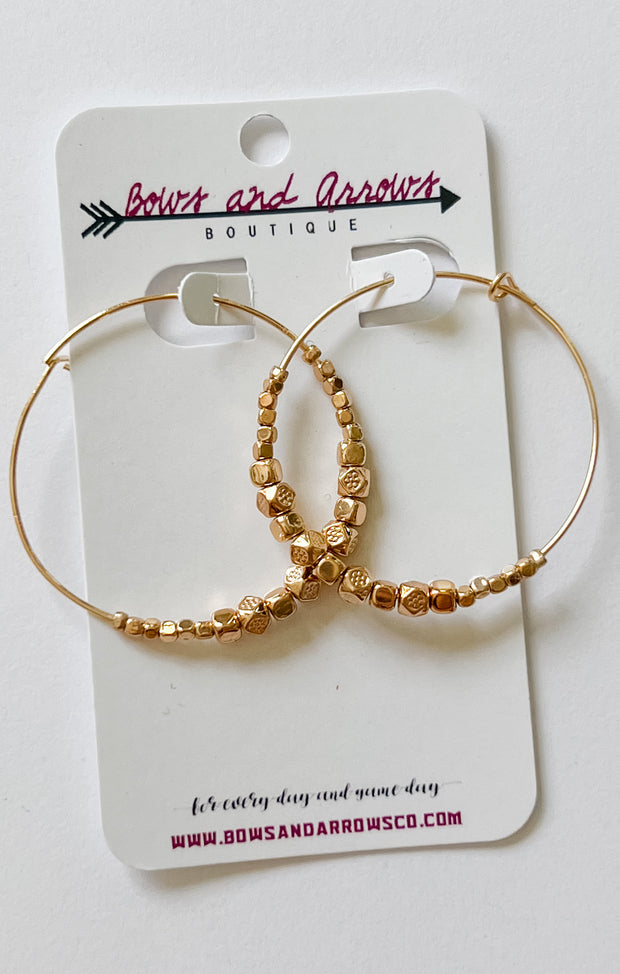 The Beaded Circle Earrings (Gold)