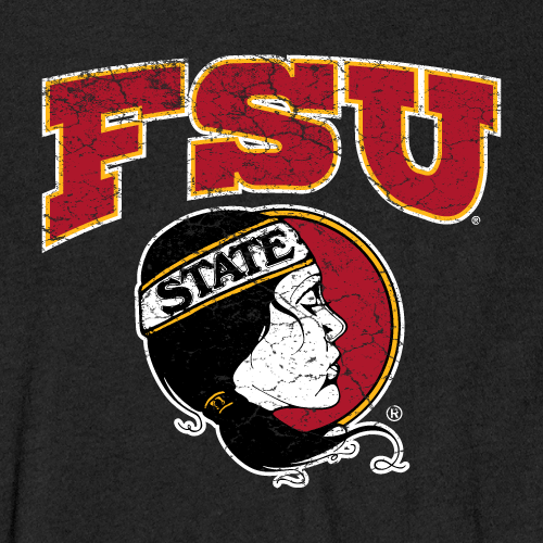The FSU Lady 'Noles Vintage Boyfriend Crop Tee (Black)