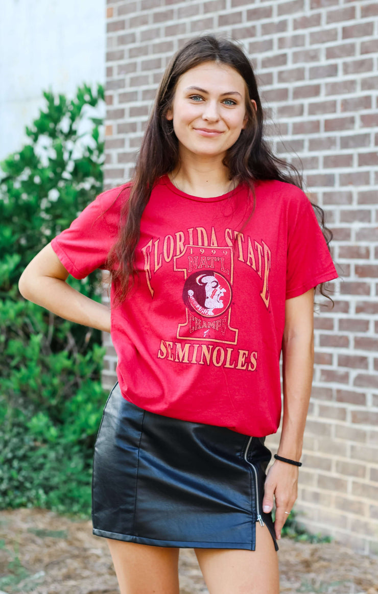 The 1999 #1 Champs Vintage Boyfriend Tee (Garnet)
