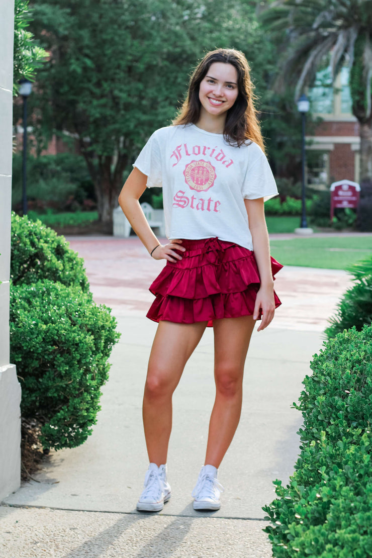 The Erin Florida State Crest Cropped Tee (Vintage White)