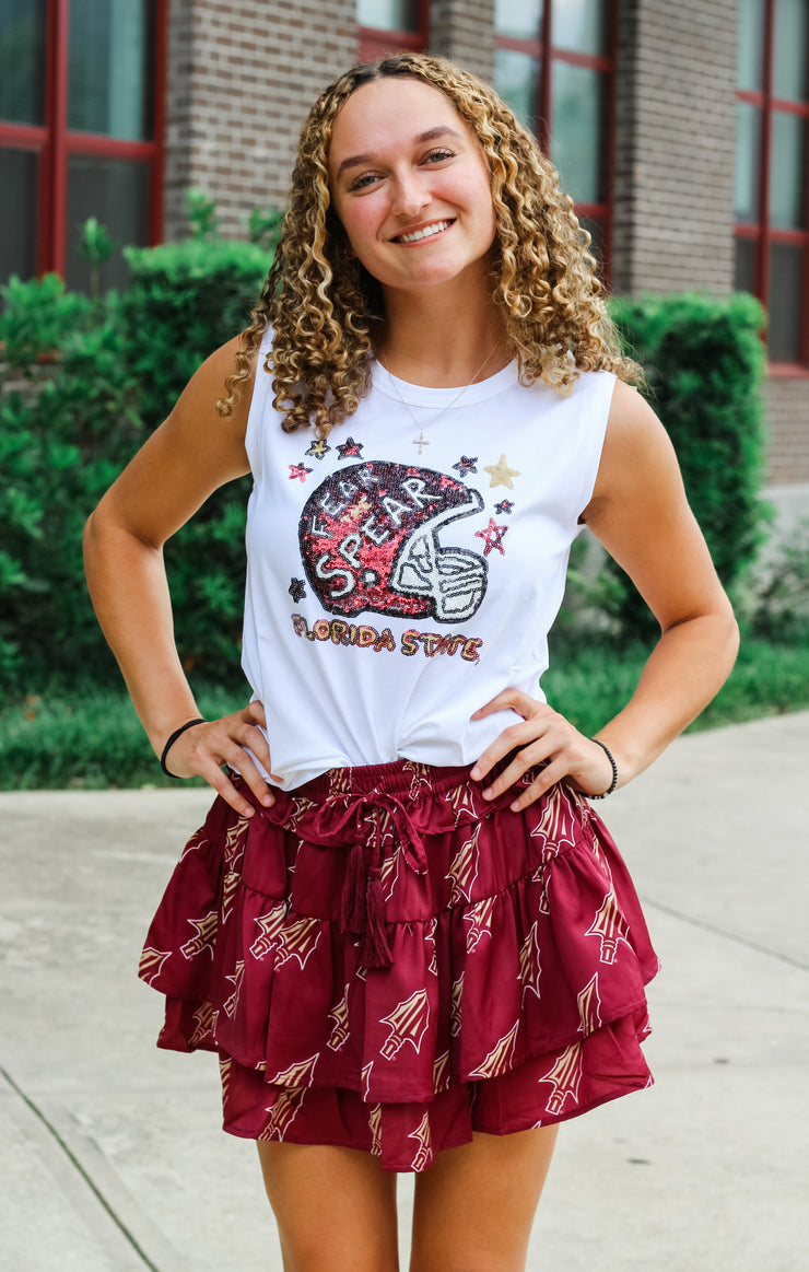 The FSU Helmet Sequin Tank