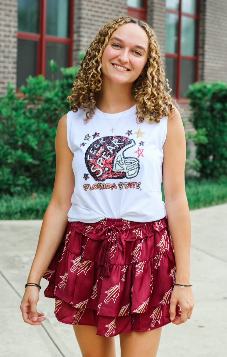 The FSU Helmet Sequin Tank