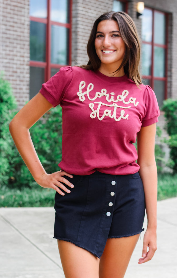 The Florida State Glitter Script Tee
