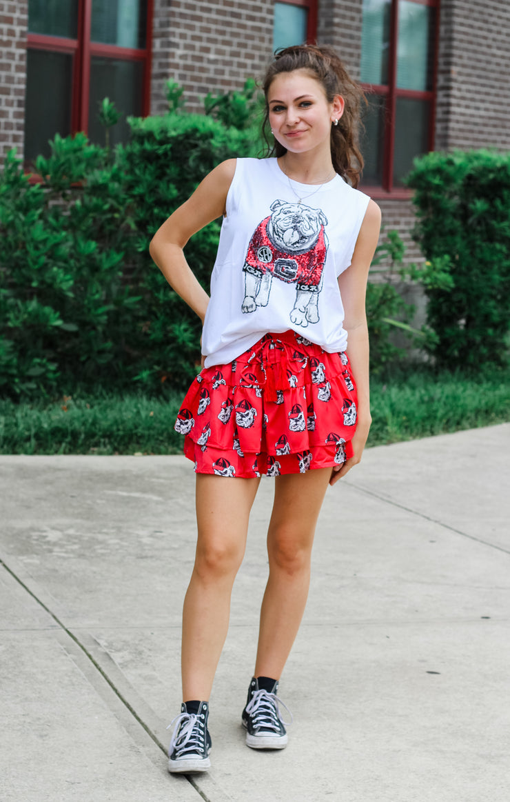 The UGA Sequin Tank (White)