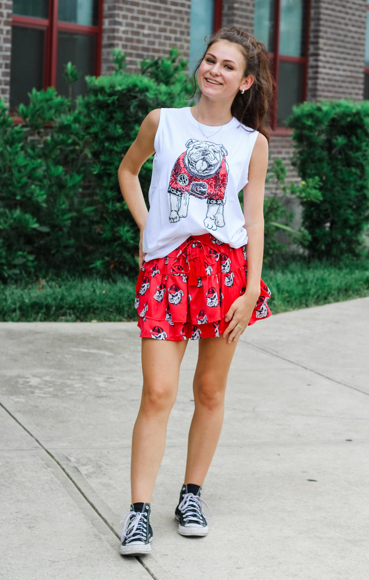 The UGA Sequin Tank (White)