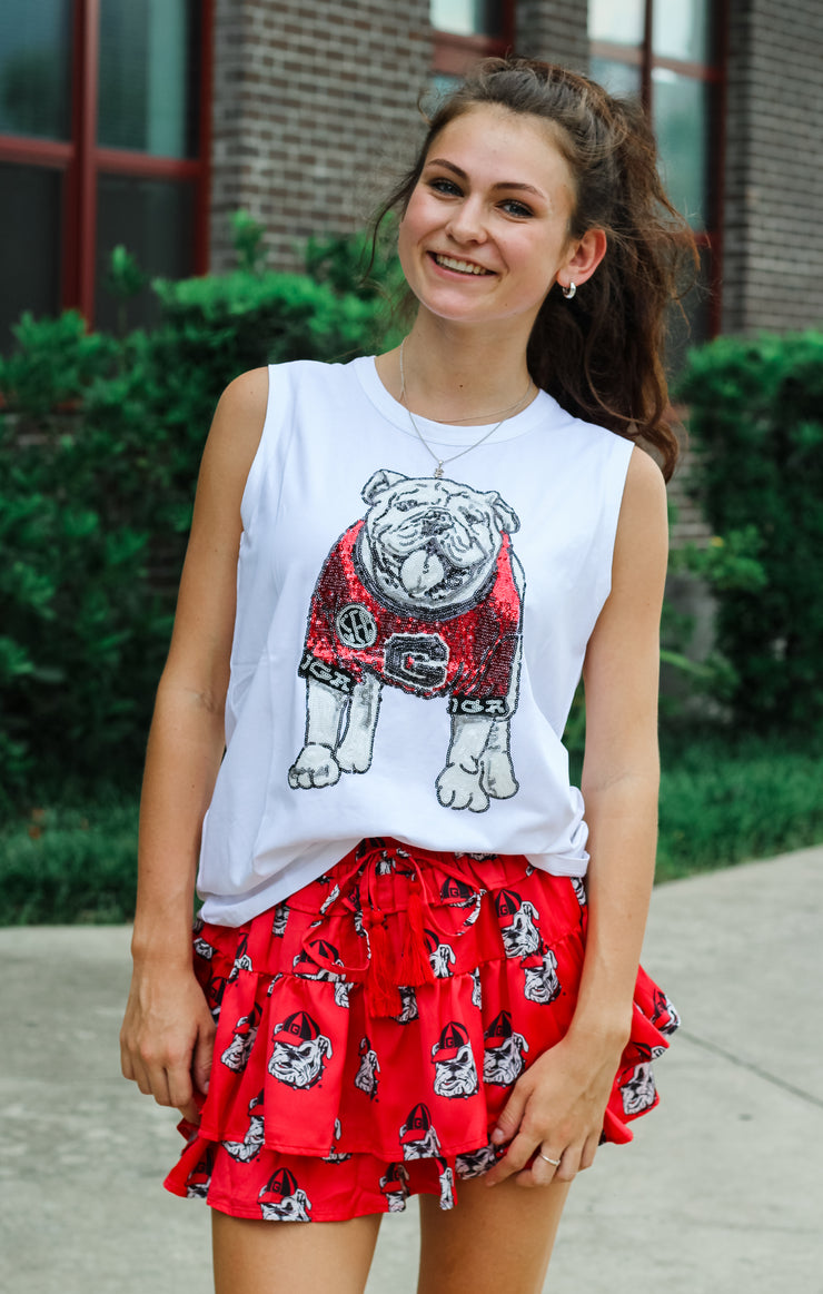 The UGA Sequin Tank (White)