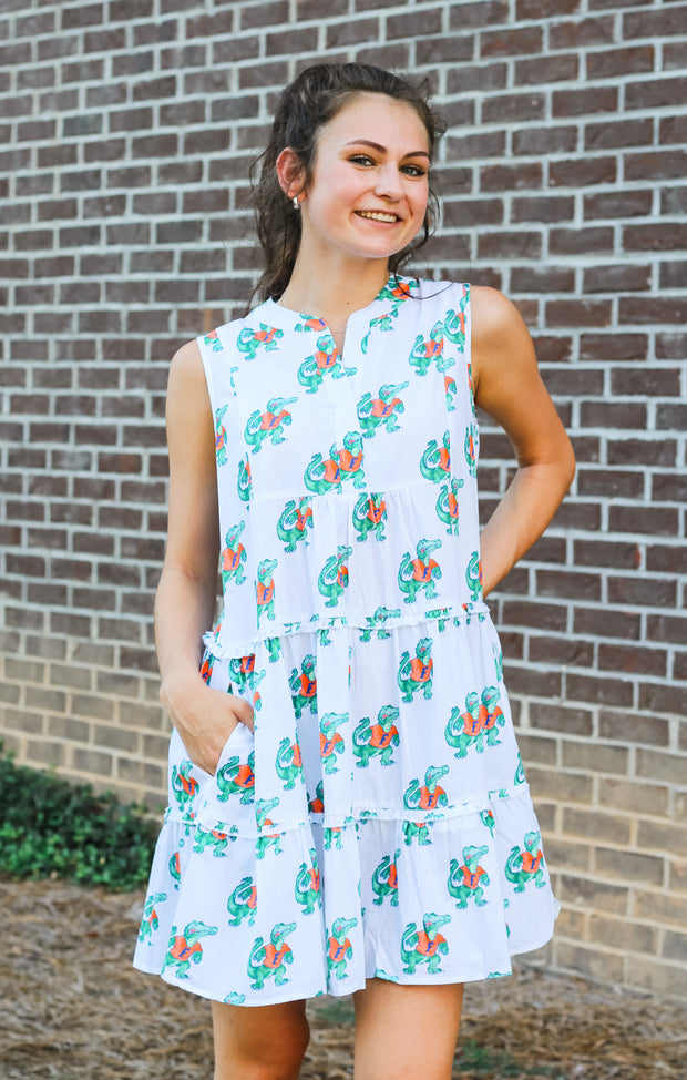 The Florida Poplin Tiered Dress