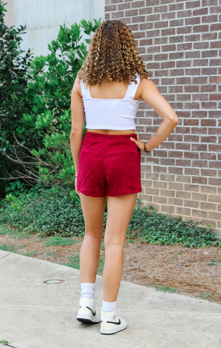 The Corded Game Day Short (Garnet)