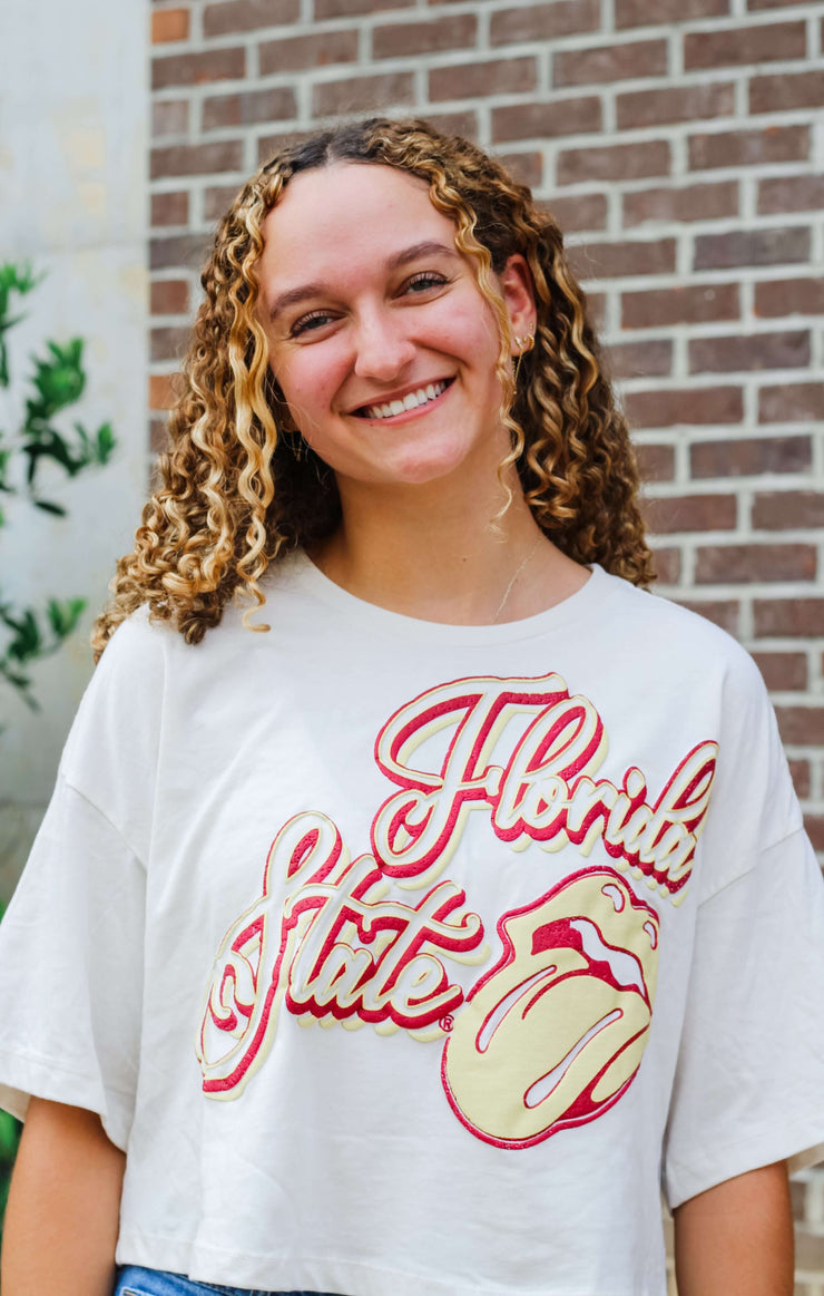 The Malibu Cropped Tee (FSU x Rolling Stones)