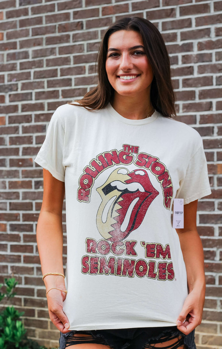 The Rock 'Em Thrifted Tee (FSU x Rolling Stones)