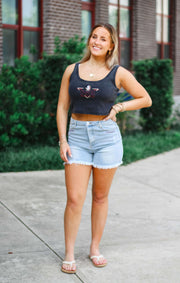 The FSU Fitz Cropped Tank (Washed Black)