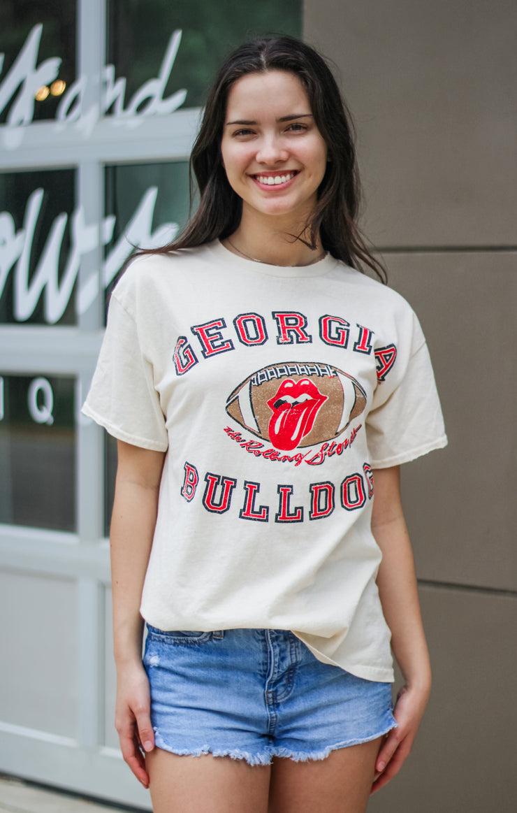 The Football Lick Thrifted Tee (UGA x Rolling Stones)