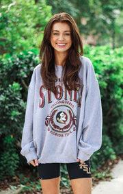 The College Seal Thrifted Sweatshirt (FSU x Rolling Stones)