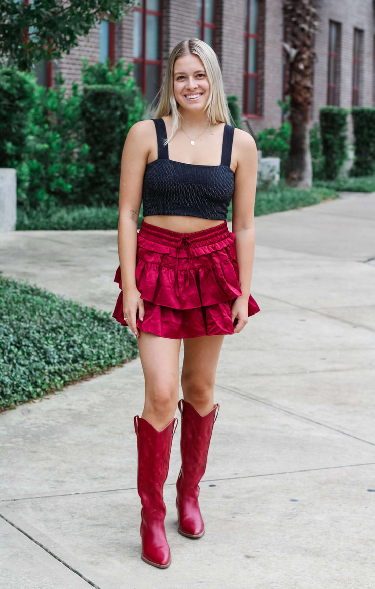 The Game Day Sparkle Crop (Black)