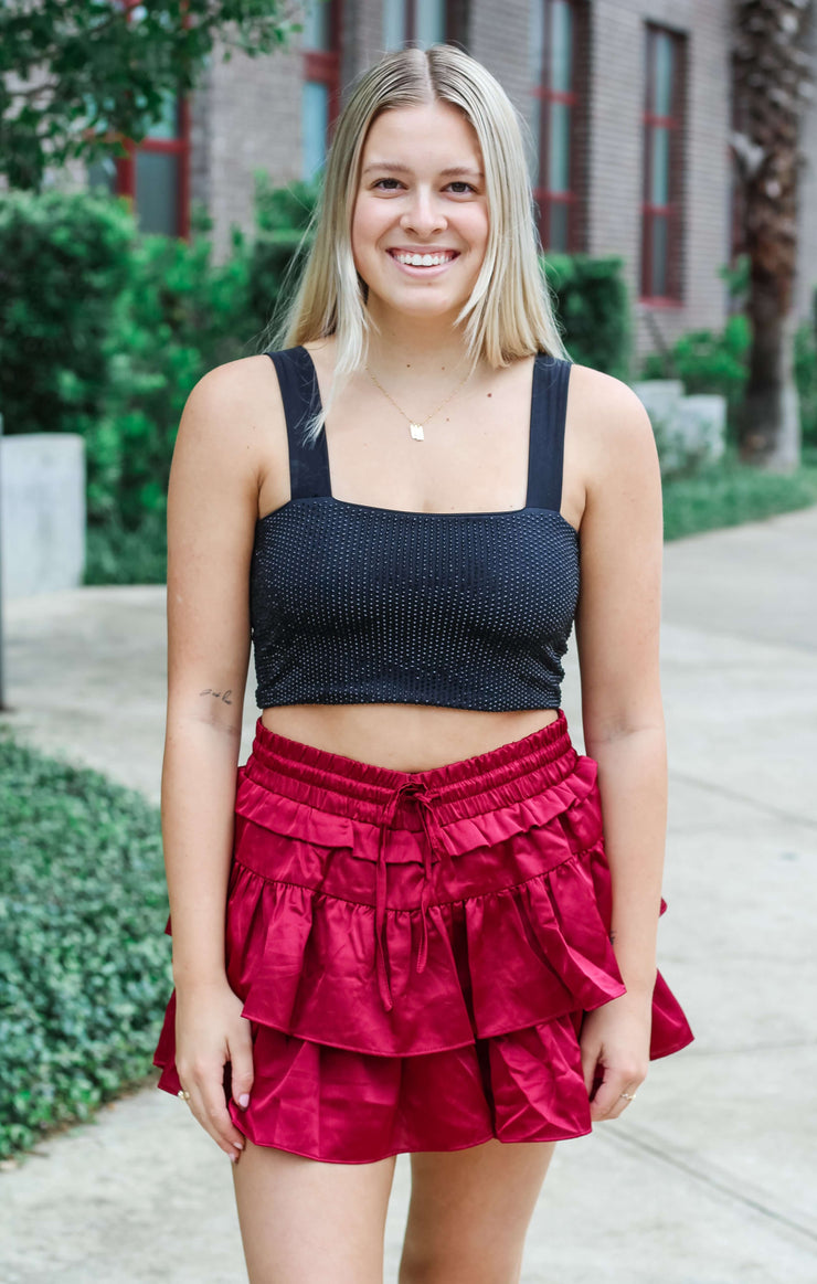 The Game Day Sparkle Crop (Black)