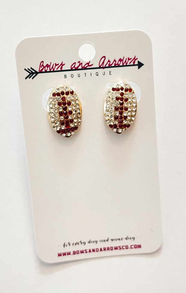 The Pave Football Earrings