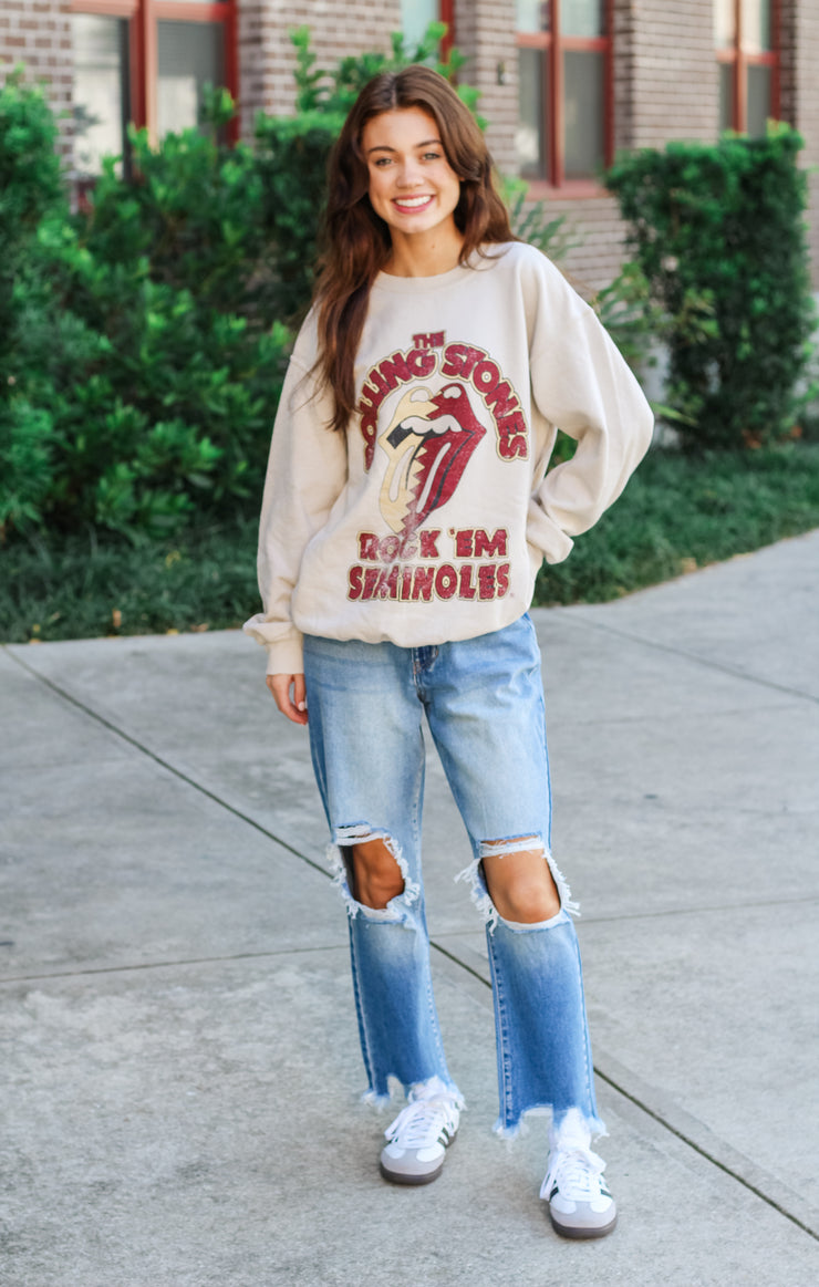 The Rock 'Em Thrifted Sweatshirt (FSU x Rolling Stones)