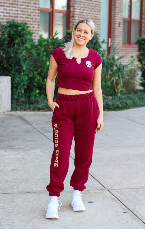 The FSU Cropped Cali Tee (Garnet)