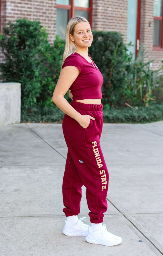 The FSU Cropped Cali Tee (Garnet)