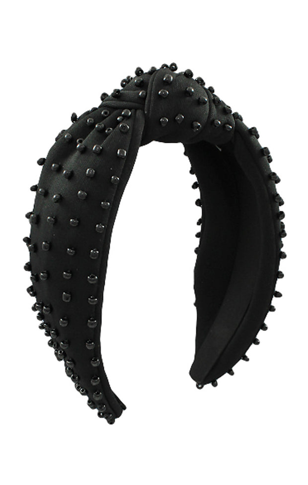 The Game Day Colored Bead Headband (Black)