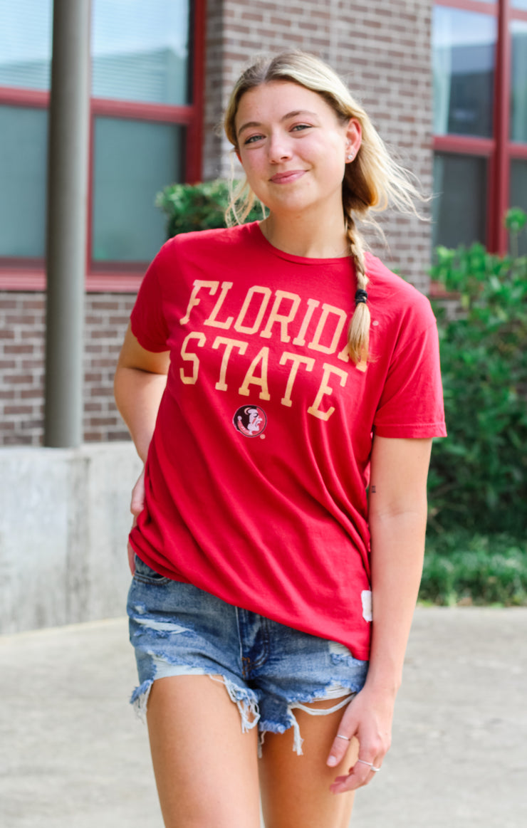 The Classic Florida State Vintage Boyfriend Tee (Garnet)