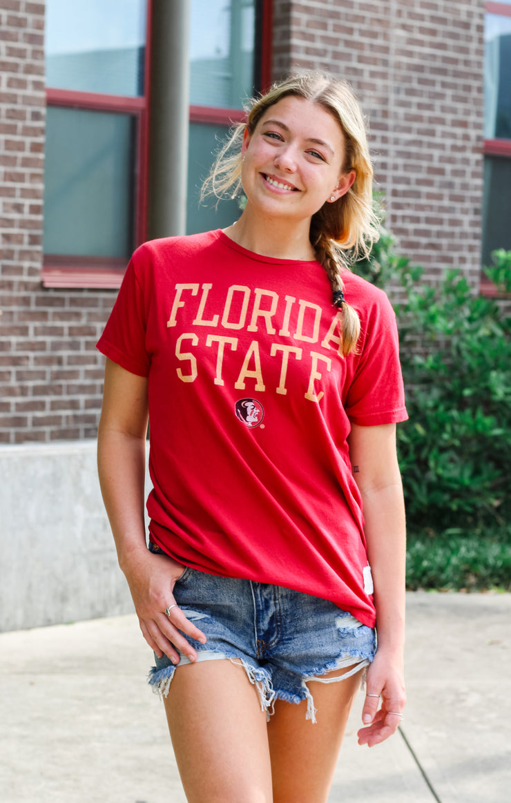 The Classic Florida State Vintage Boyfriend Tee (Garnet)