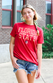 The Classic Florida State Vintage Boyfriend Tee (Garnet)