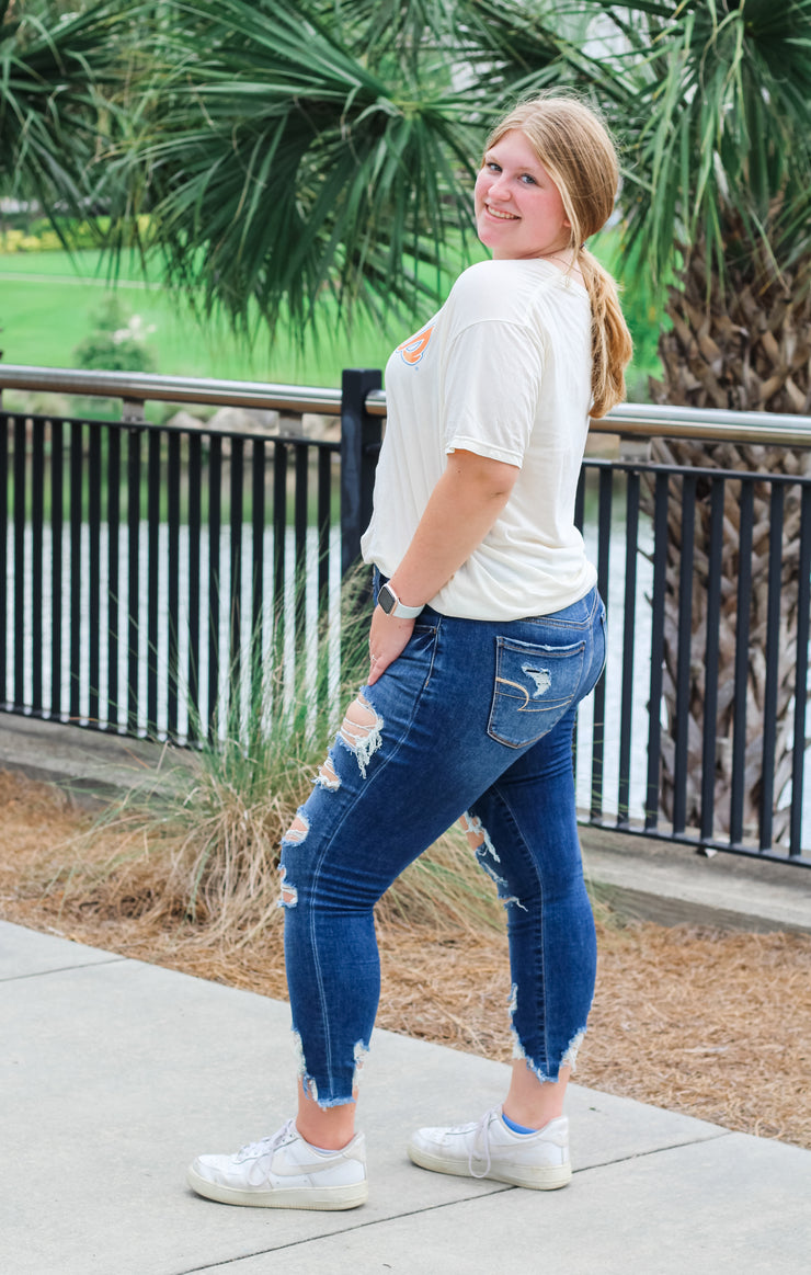 The Classic Gators Vintage Boyfriend Tee (Vintage White)