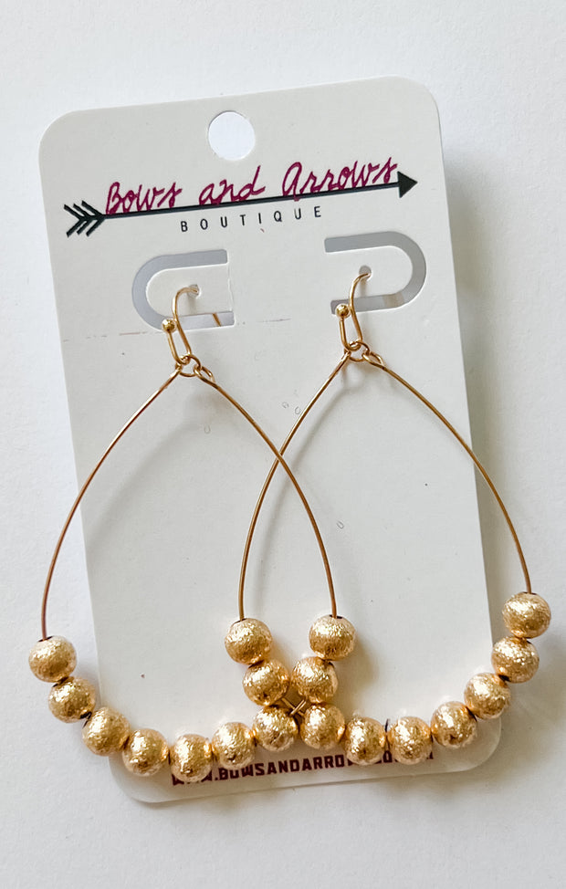 The Glitter Ball Teardrop Earrings (Gold)