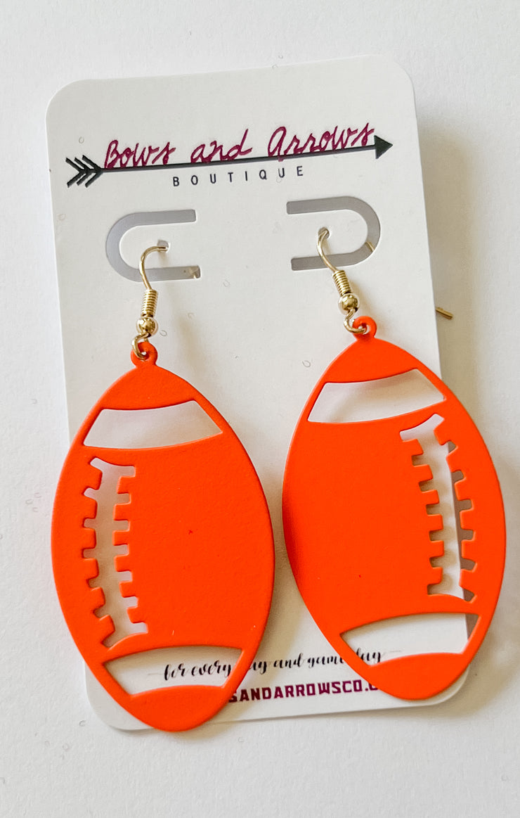 The Football Cutout Earrings (Orange)