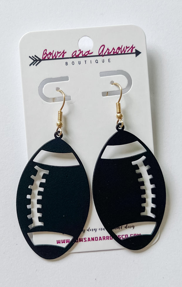 The Football Cutout Earrings (Black)