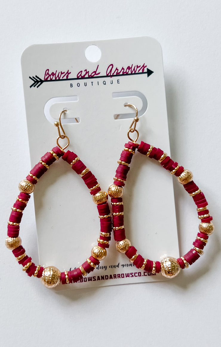 The Garnet & Gold Teardrop Earrings