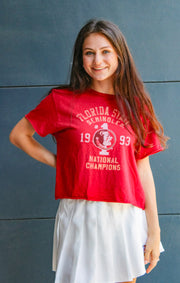 The Erin #1 1993 Champs Vintage Cropped Tee (Garnet)