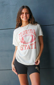 The Florida State Football Vintage Boyfriend Tee (Vintage White)