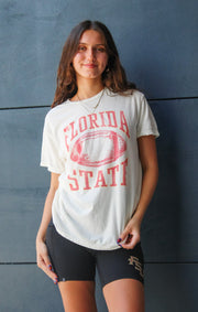 The Florida State Football Vintage Boyfriend Tee (Vintage White)