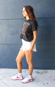 The Erin FSU Block Vintage Cropped Tee (Black)