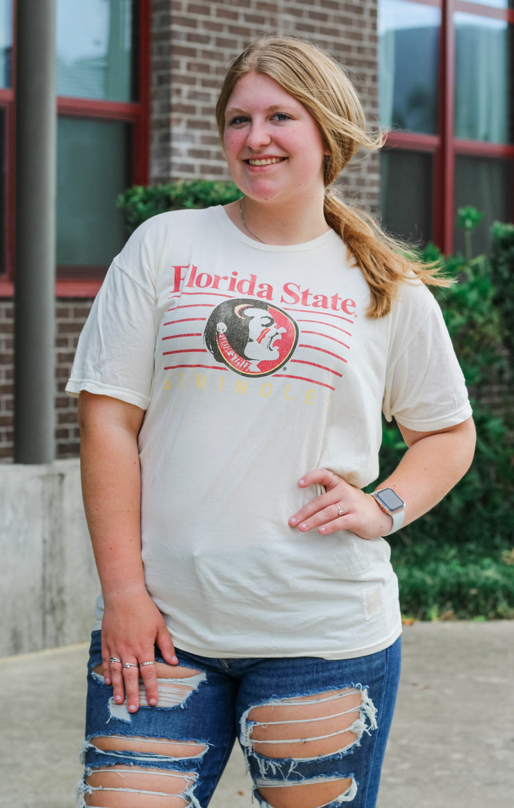 The Florida State Lines Vintage Boyfriend Tee (Vintage White)