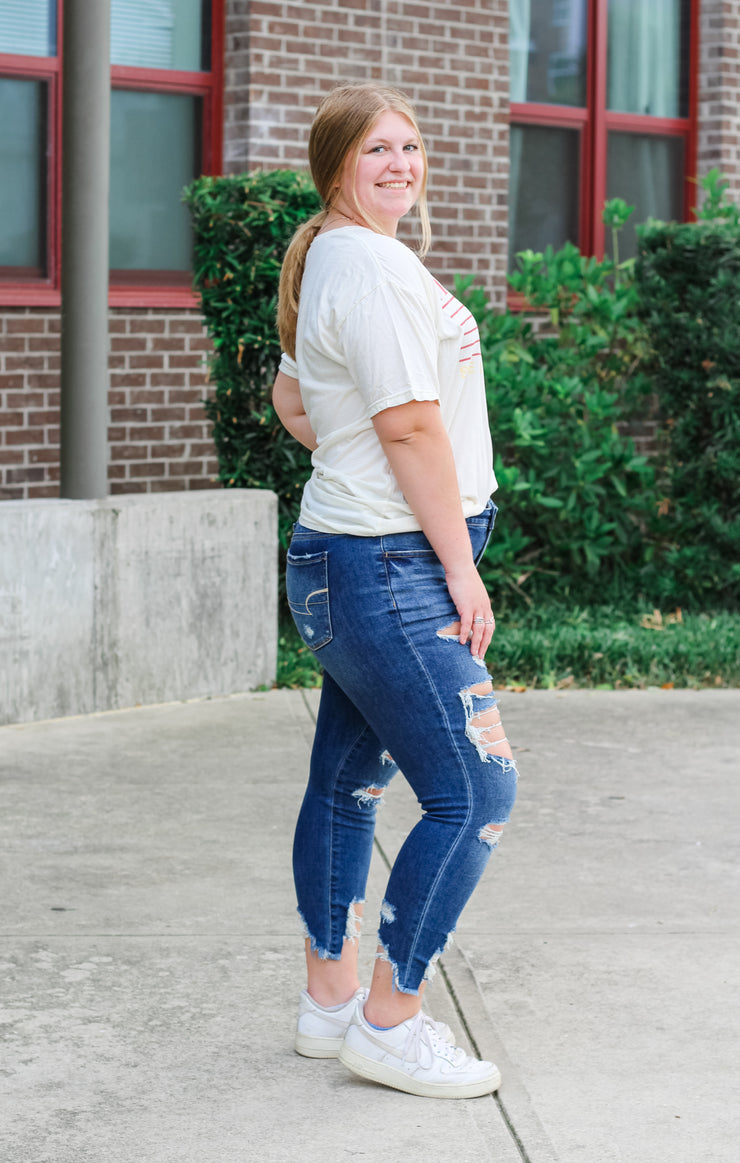 The Florida State Lines Vintage Boyfriend Tee (Vintage White)