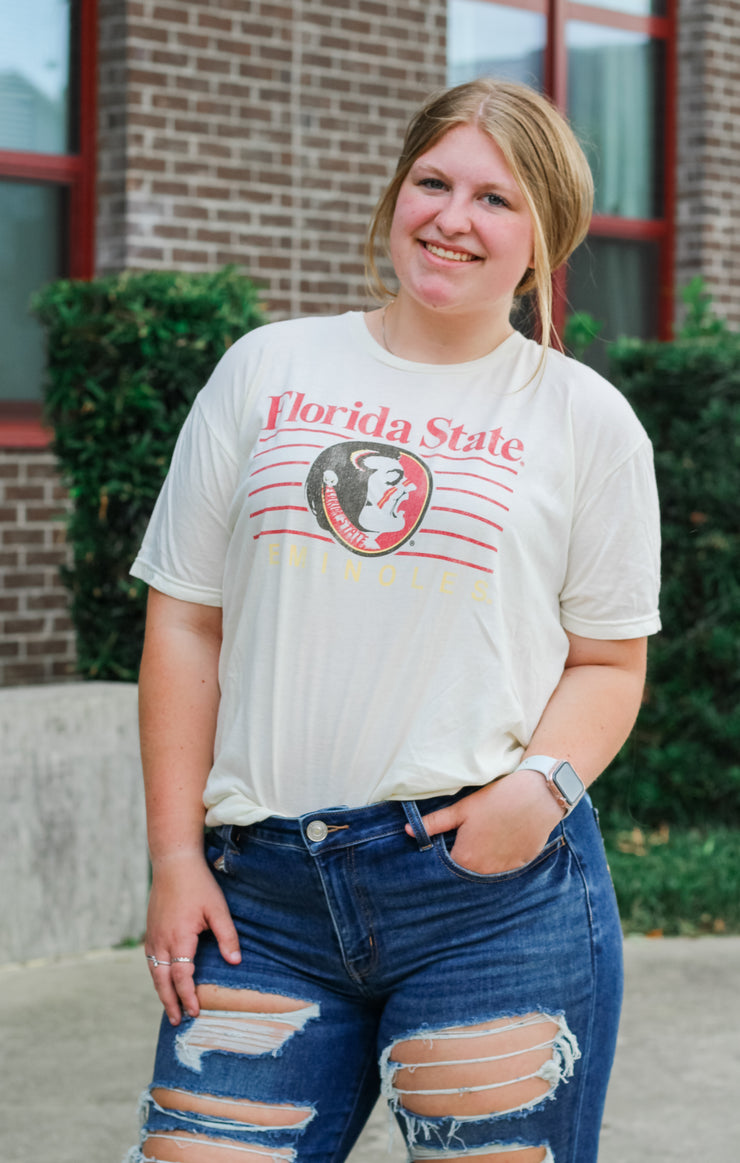 The Florida State Lines Vintage Boyfriend Tee (Vintage White)