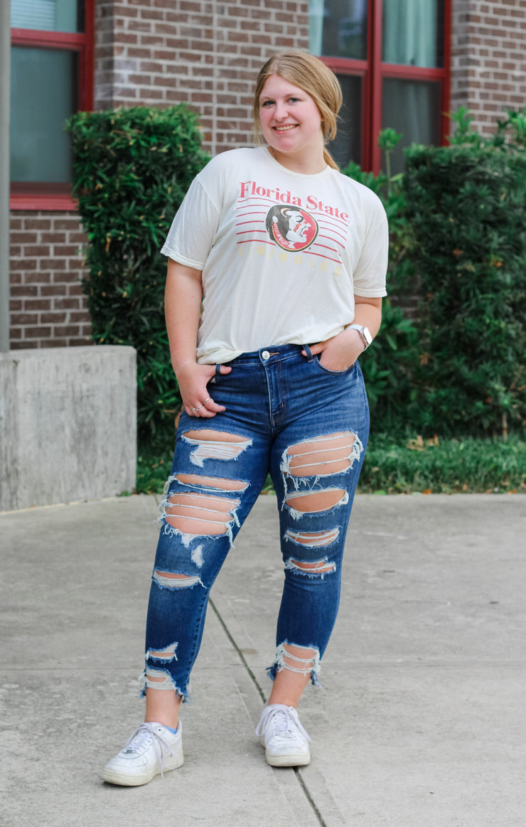 The Florida State Lines Vintage Boyfriend Tee (Vintage White)