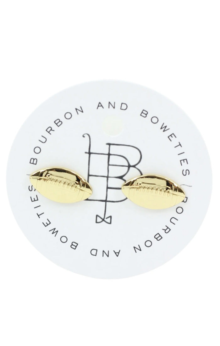 Bourbon and Boweties - Football Stud Earrings