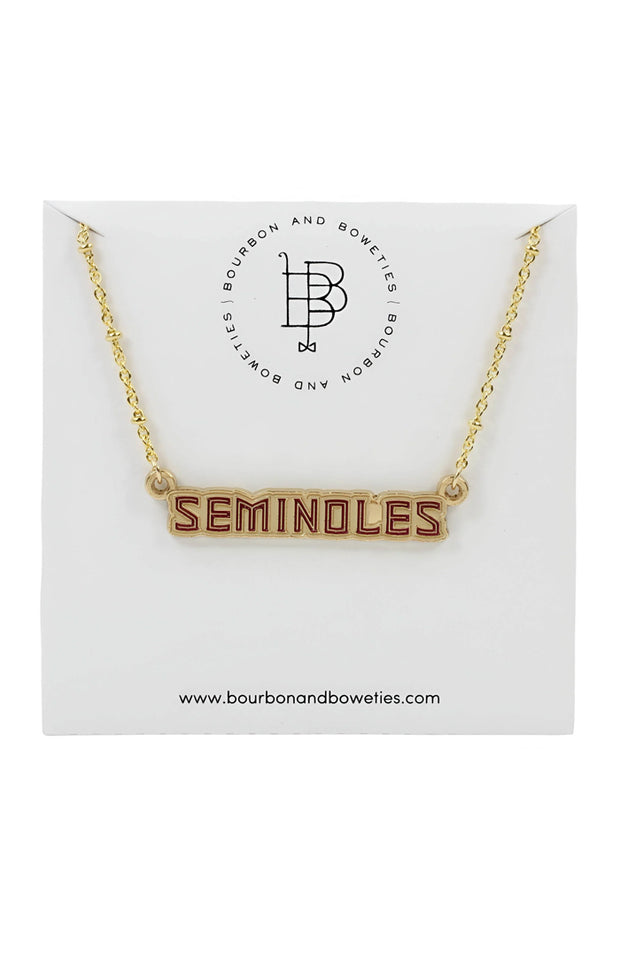 Bourbon and Boweties - The Florida State SEMINOLES Necklace
