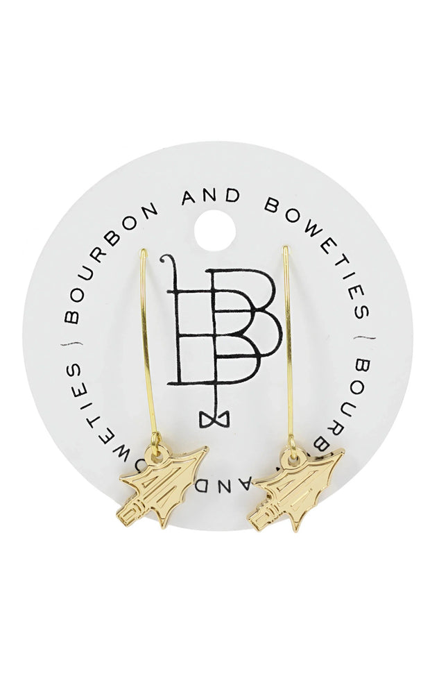 Bourbon and Boweties - The FSU Spear Long Hoop Earrings