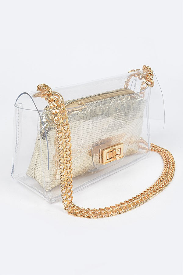 The Mini Chain Clear Clutch