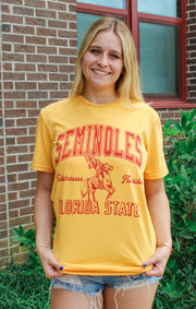 The Tallahassee Seminoles Vintage Boyfriend Tee (Gold)