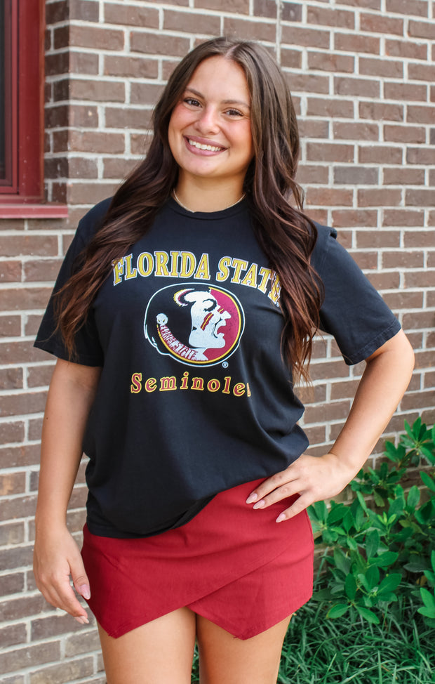The Florida State Outline Vintage Boyfriend Tee (Black)