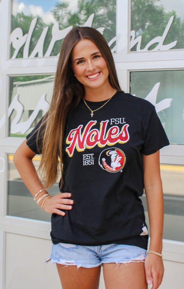 The 'Noles Est. 1851 Vintage Boyfriend Tee (Black)
