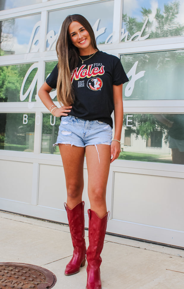 The 'Noles Est. 1851 Vintage Boyfriend Tee (Black)