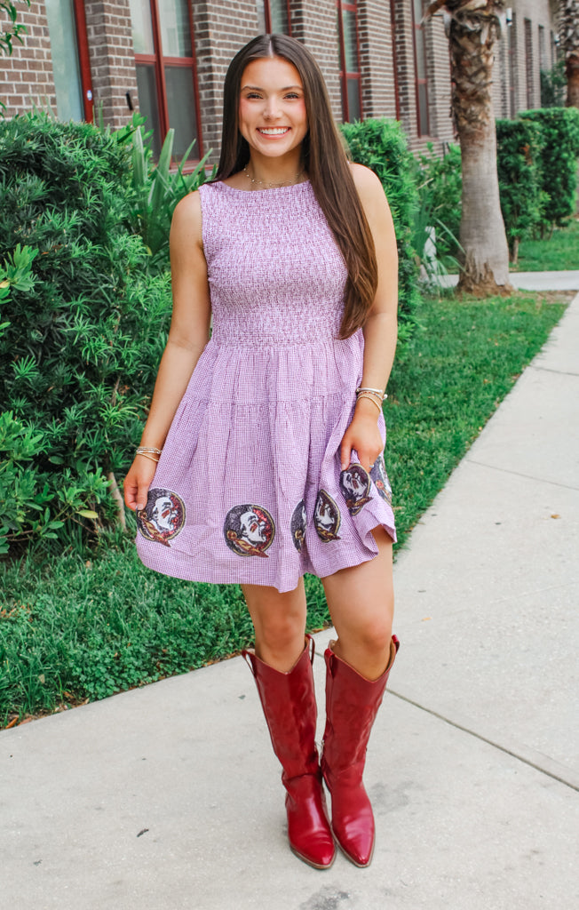 women's petite christmas dresses The Seminoles Seersucker Dress This is a 4PC
