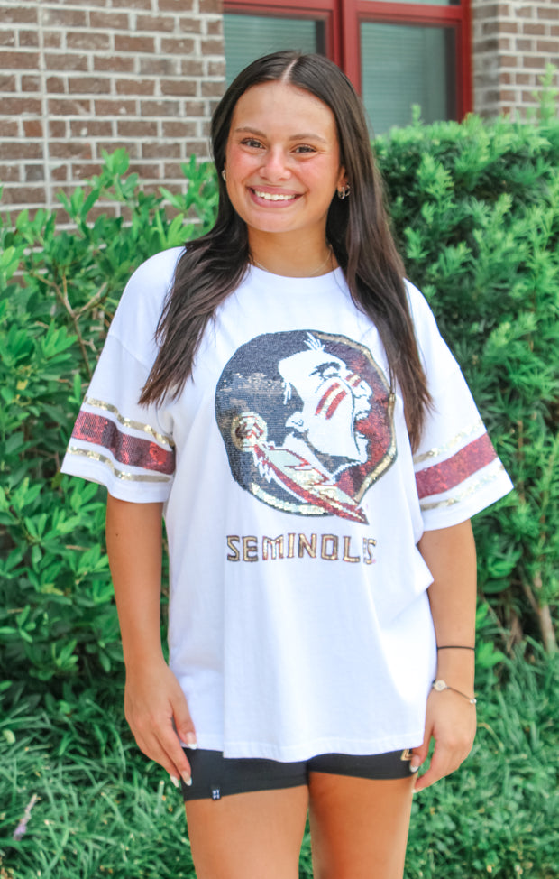 The Seminoles Sequin Grand Jersey Tee